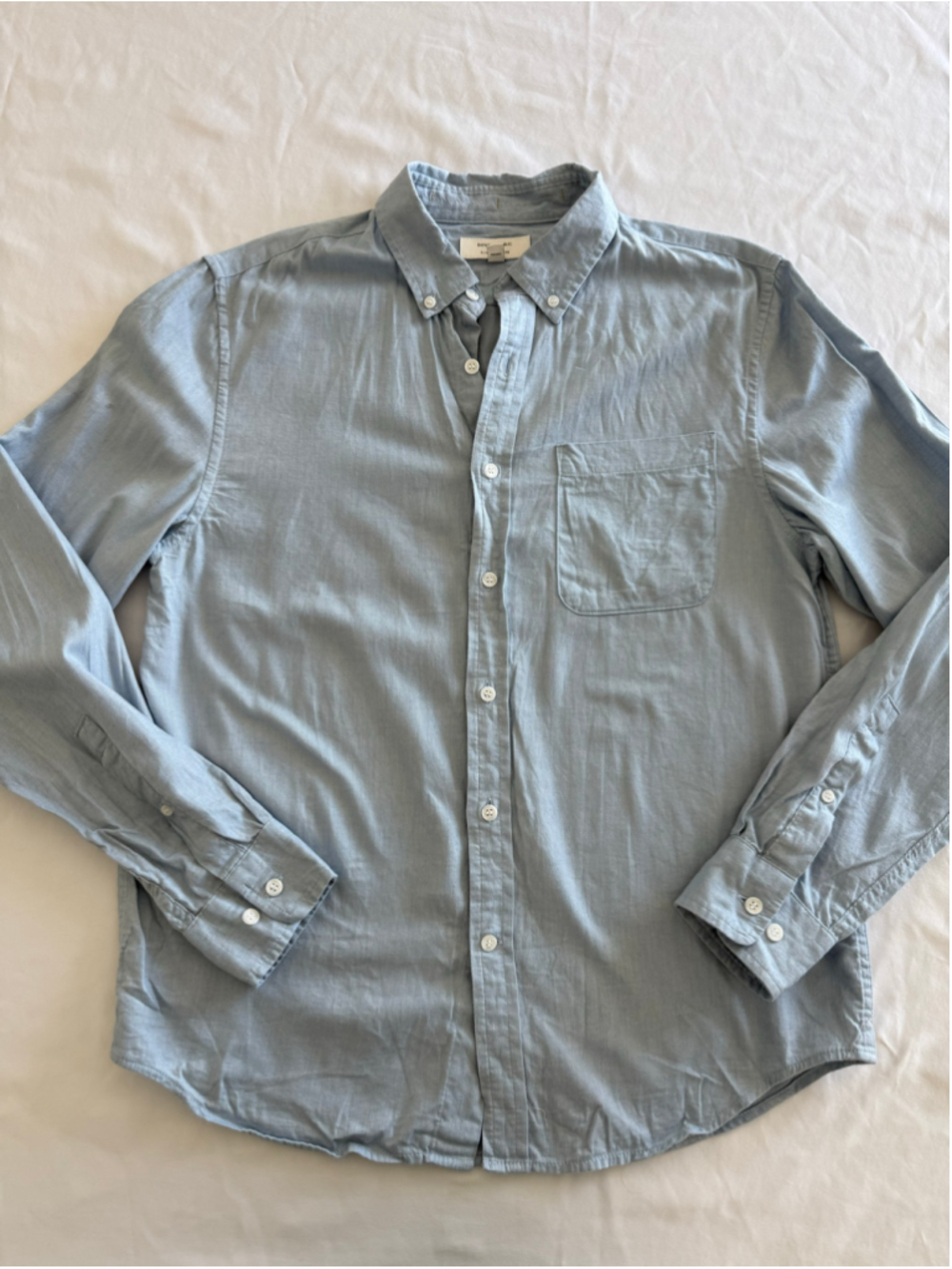 Men's Banana Republic Slim Untucked Casual Button Down Shirt Blue Size M
